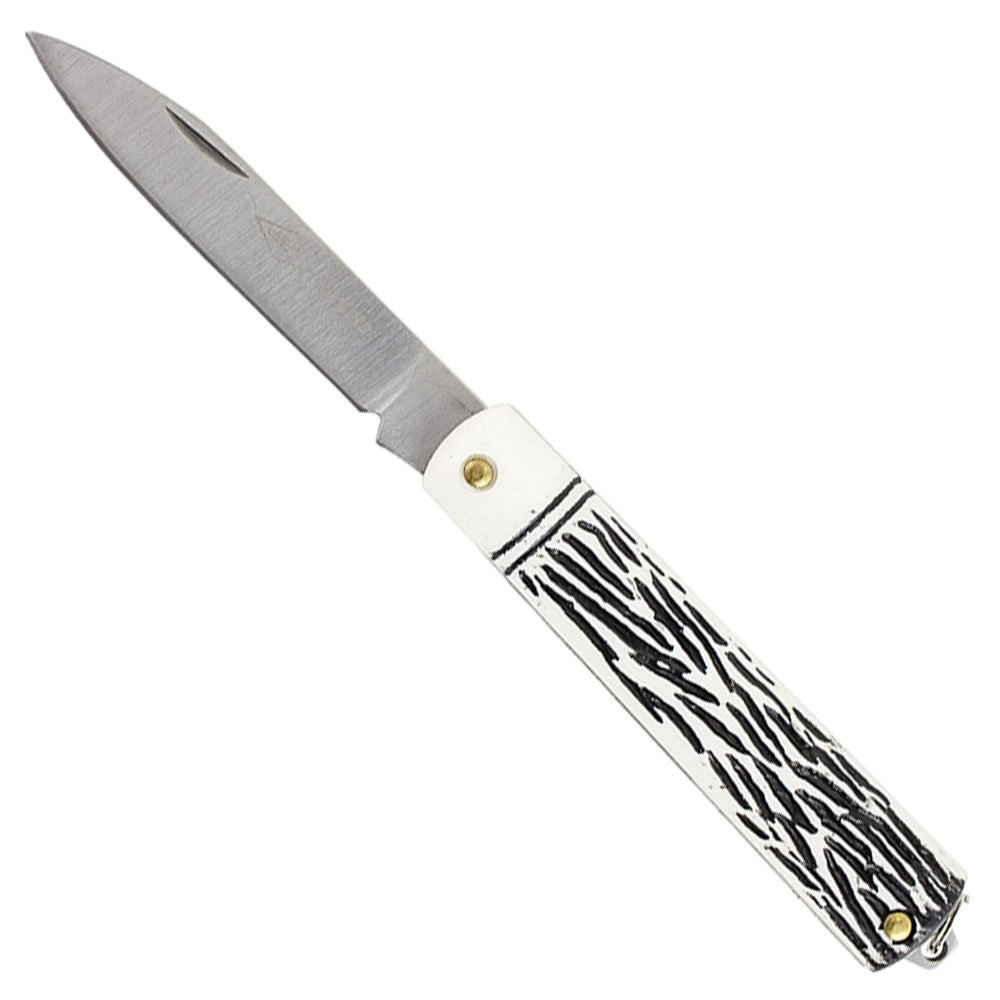 Canivete Básico Lâmina Estreita com Cabo Preto e Branco-CORNETA-7063260