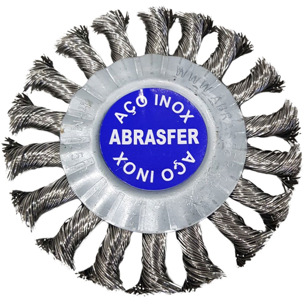 Escova de Aço Circular Trançada 4.1/2 x 1/2 x 7/8 Pol.-ABRASFER-2015