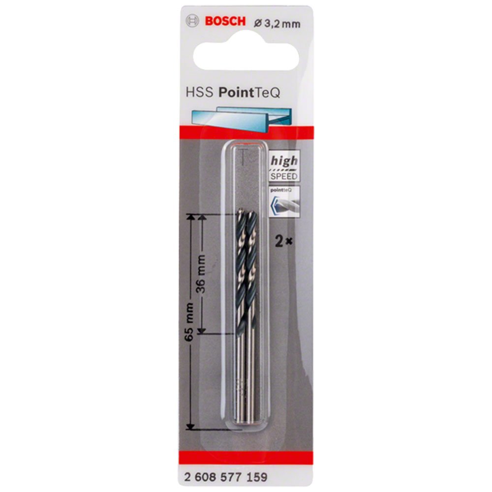 Broca para Metal HSS PointTeQ 3,2mm com 2 Peças-BOSCH-2608577159