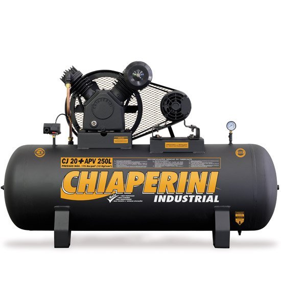 Compressor de Ar 20 Pés 250 Litros Trifásico Alta Pressão Industrial CHIAPERINI + Óleo Lubrificante-CHIAPERINI-K1594