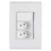 Conjunto 4x2 Branco com Interruptor Simples 10A 250V e 2 Tomadas 2P+T 20A 250V - Imagem 1