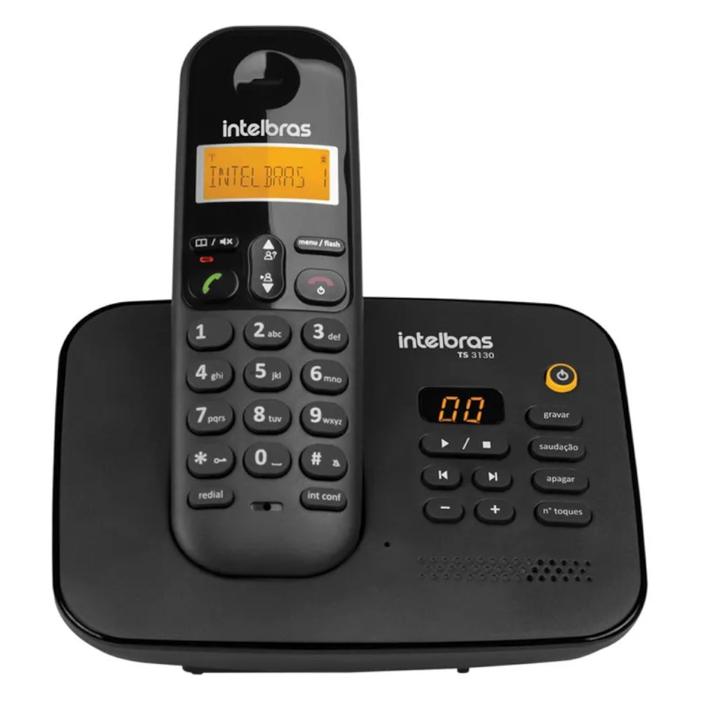 Telefone sem Fio Digital com Display Luminoso e Secretária Eletrônica - Imagem zoom