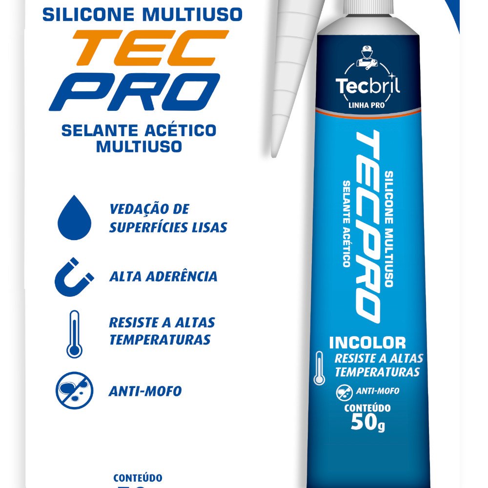 Silicone Multiuso Acético Incolor 50g - TECBRIL-5920018