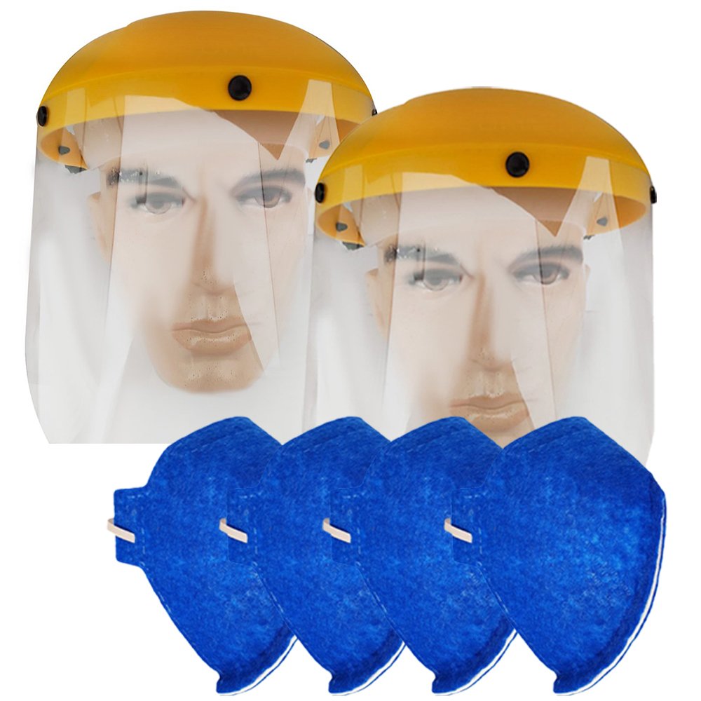 Kit 2 Protetores Facial Hospitalar 8 Pol. UMP-10893 + 4 Máscaras Respiratória N95 Antiviral PFF2-UMP-K1938