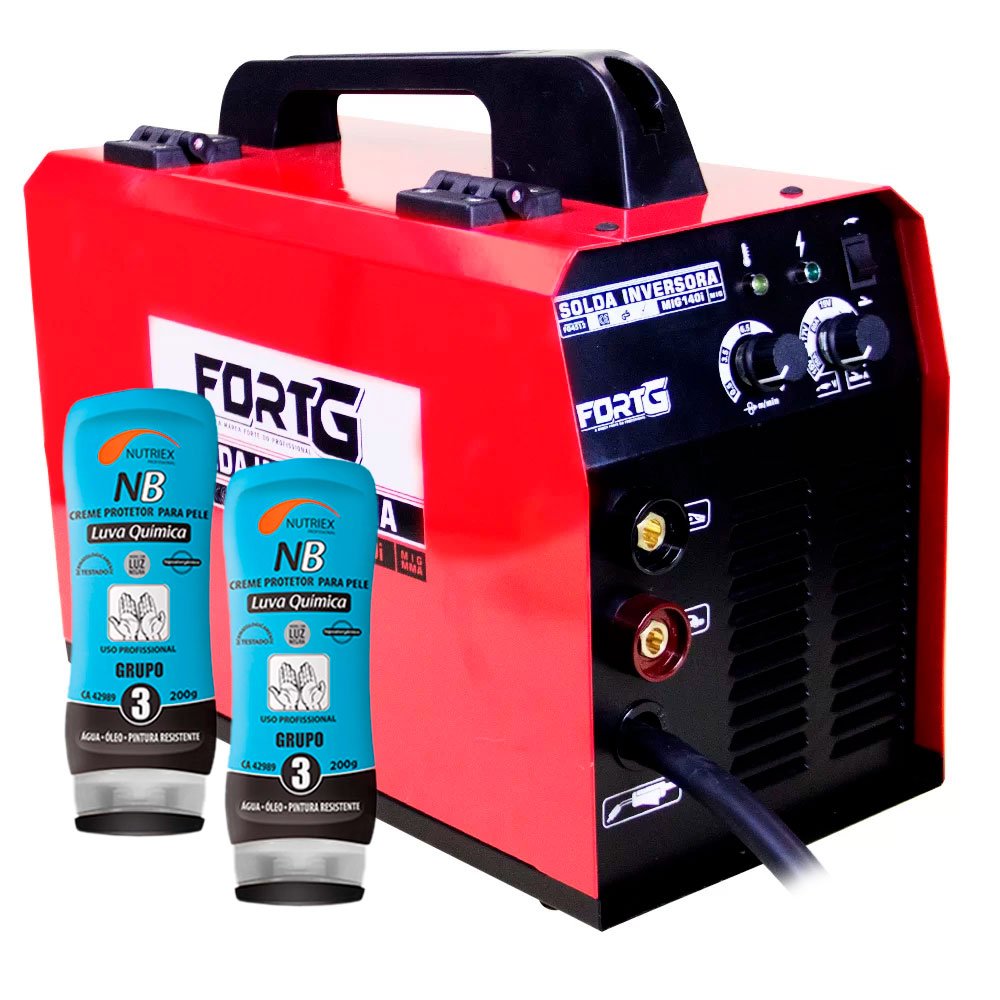 Kit Máquina de Solda Multifuncional FORTGPRO-FG4512 + 2 Cremes Protetores para Pele NUTRIEX-0063651 Luva Química-FORTG-K2038