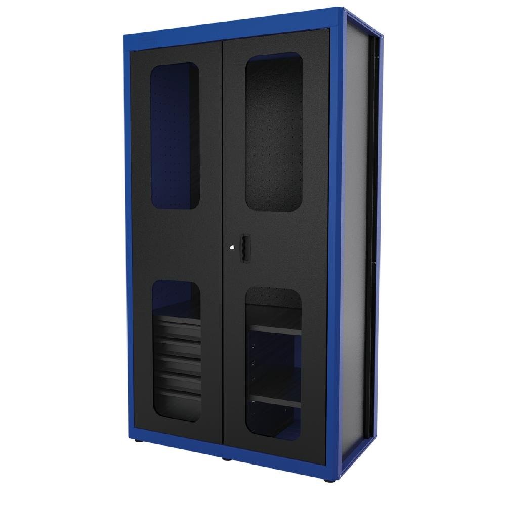 Armário Azul para Ferramentas 2 Portas com Visores e 5 Gavetas-Tramontina PRO-44955224