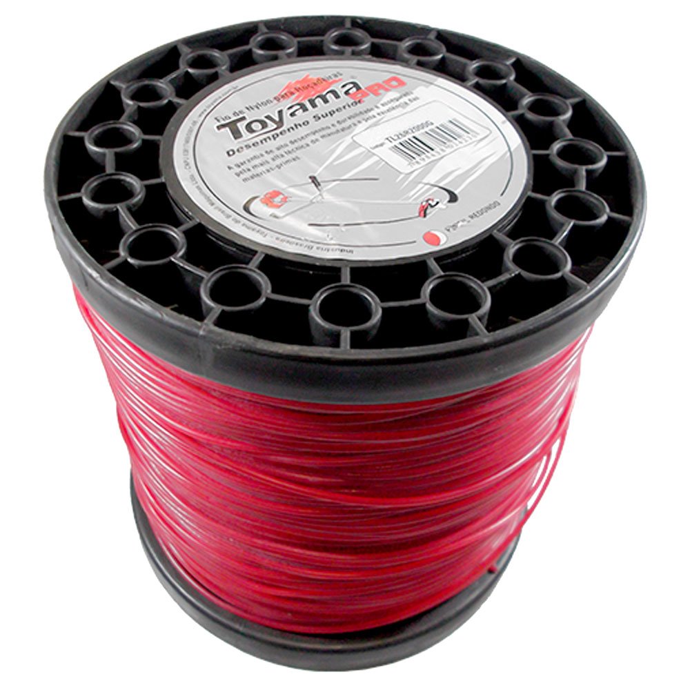 Bobina de fio de Nylon Redondo Vermelho 2,4mm x 380m para Roçadeira - Imagem zoom