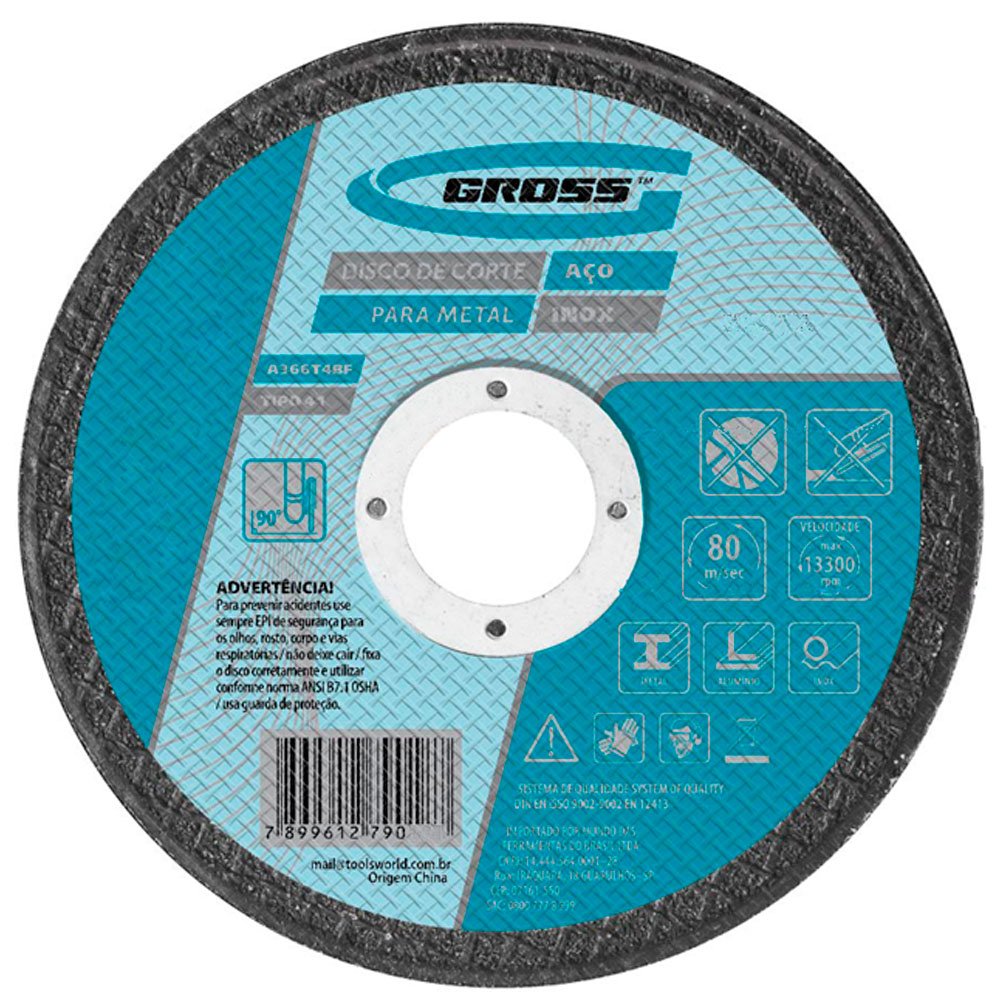 Disco de Corte para Inox e Metal 115 x 1,6 x 22mm-GROSS-7436355