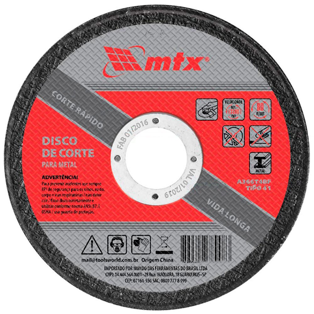 Disco de Corte 115X1,6X22mm para Metal -MTX-7432855