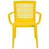 Cadeira Victória Encosto Horizontal com Braços em Polipropileno Amarelo - Imagem 2