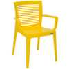 Cadeira Victória Encosto Horizontal com Braços em Polipropileno Amarelo - Imagem 1