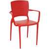 Cadeira Safira com Braços em Polipropileno e Fibra de Vidro Vermelho - Imagem 1