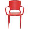 Cadeira Safira com Braços em Polipropileno e Fibra de Vidro Vermelho - Imagem 2