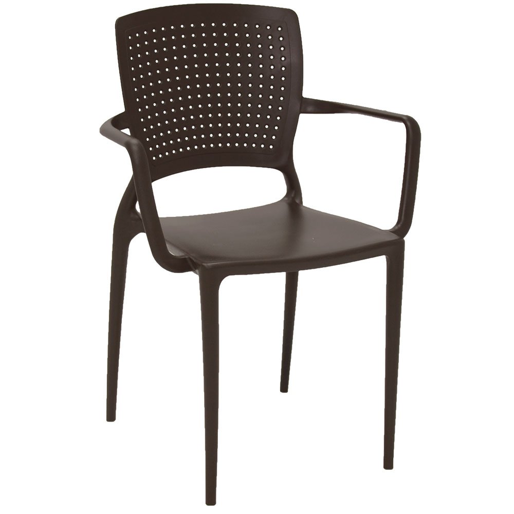 Cadeira Safira com Braços em Polipropileno e Fibra de Vidro Marrom-TRAMONTINA-92049109