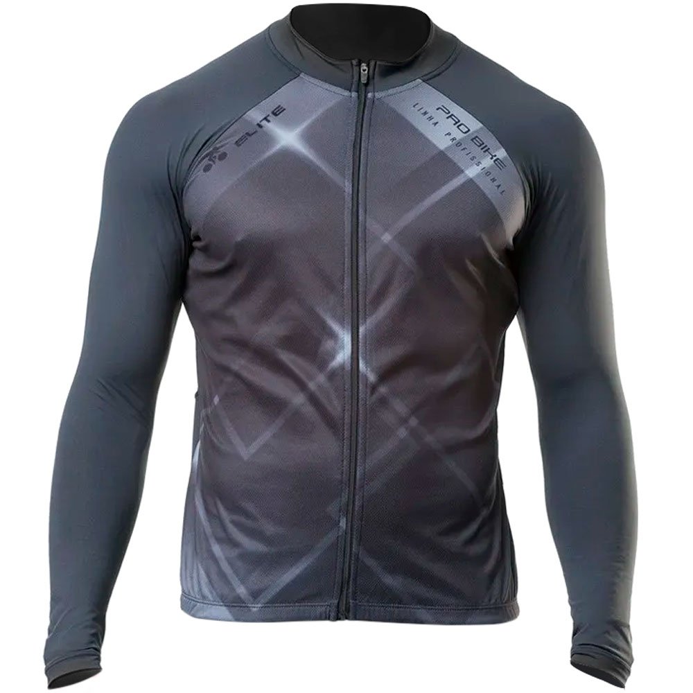 Camisa Ciclista GG Masculina Manga Longa Preto  - Imagem zoom