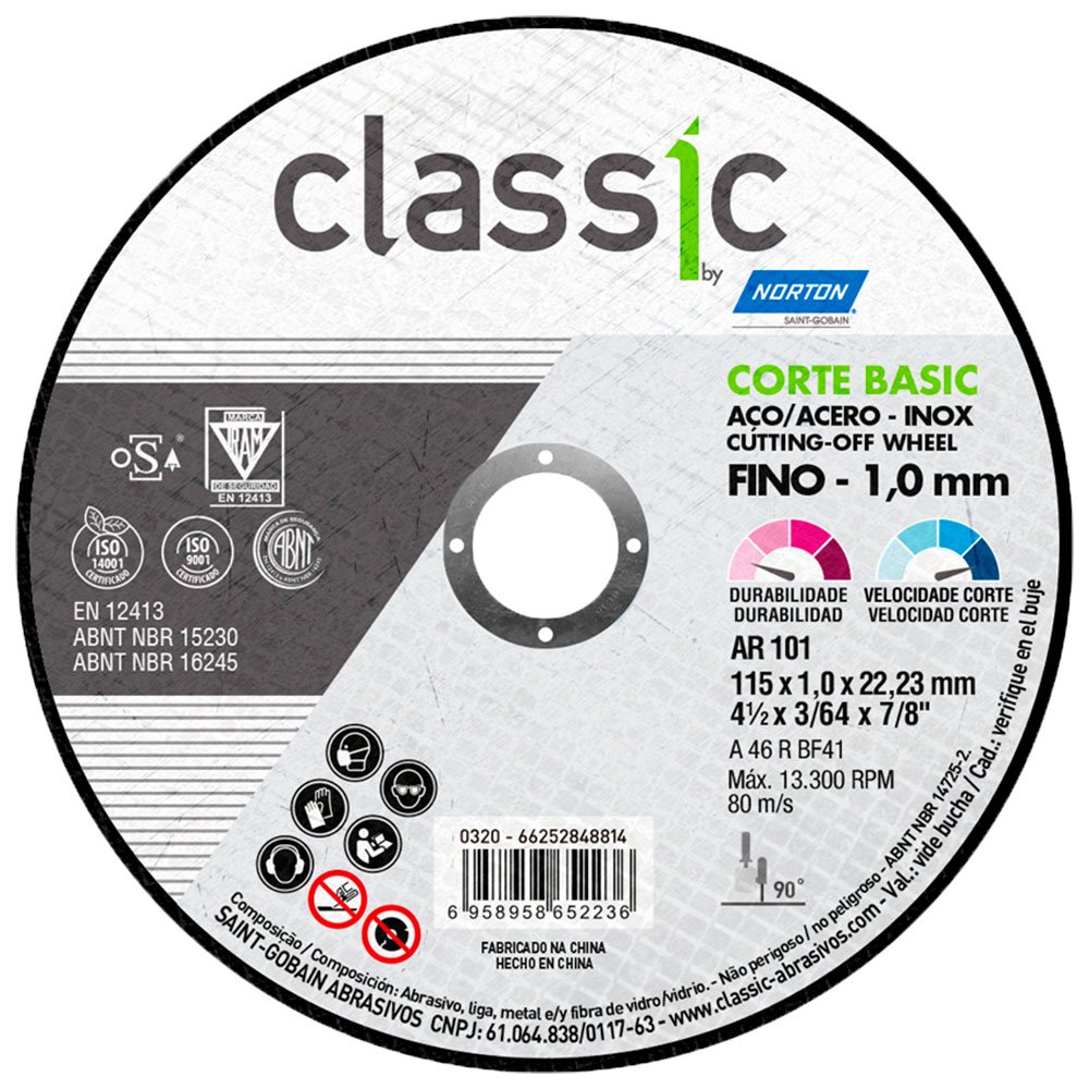 Disco de Corte Classic Basic 115 x 1,0 x 22,23mm - Imagem zoom