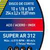 Disco de Corte Super AR312 254 x 3.2 x 15.87mm - Imagem 4