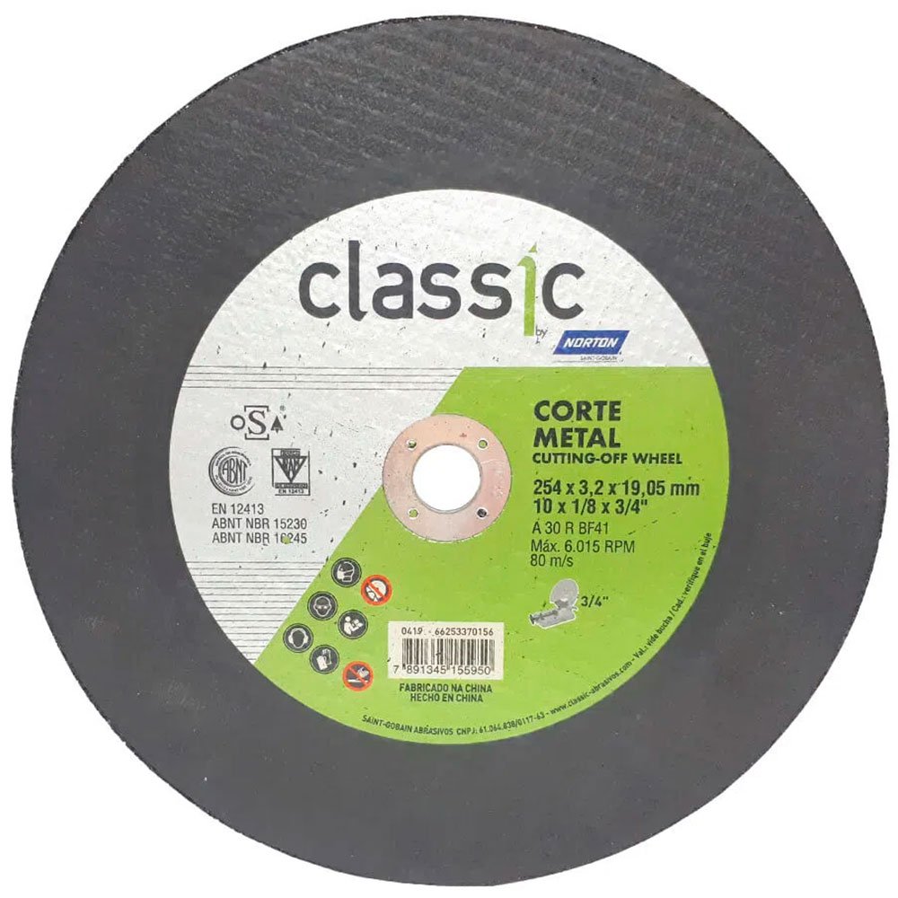 Disco de Corte Classic 254 x 3,2 x 19,05mm para Metal - Imagem zoom