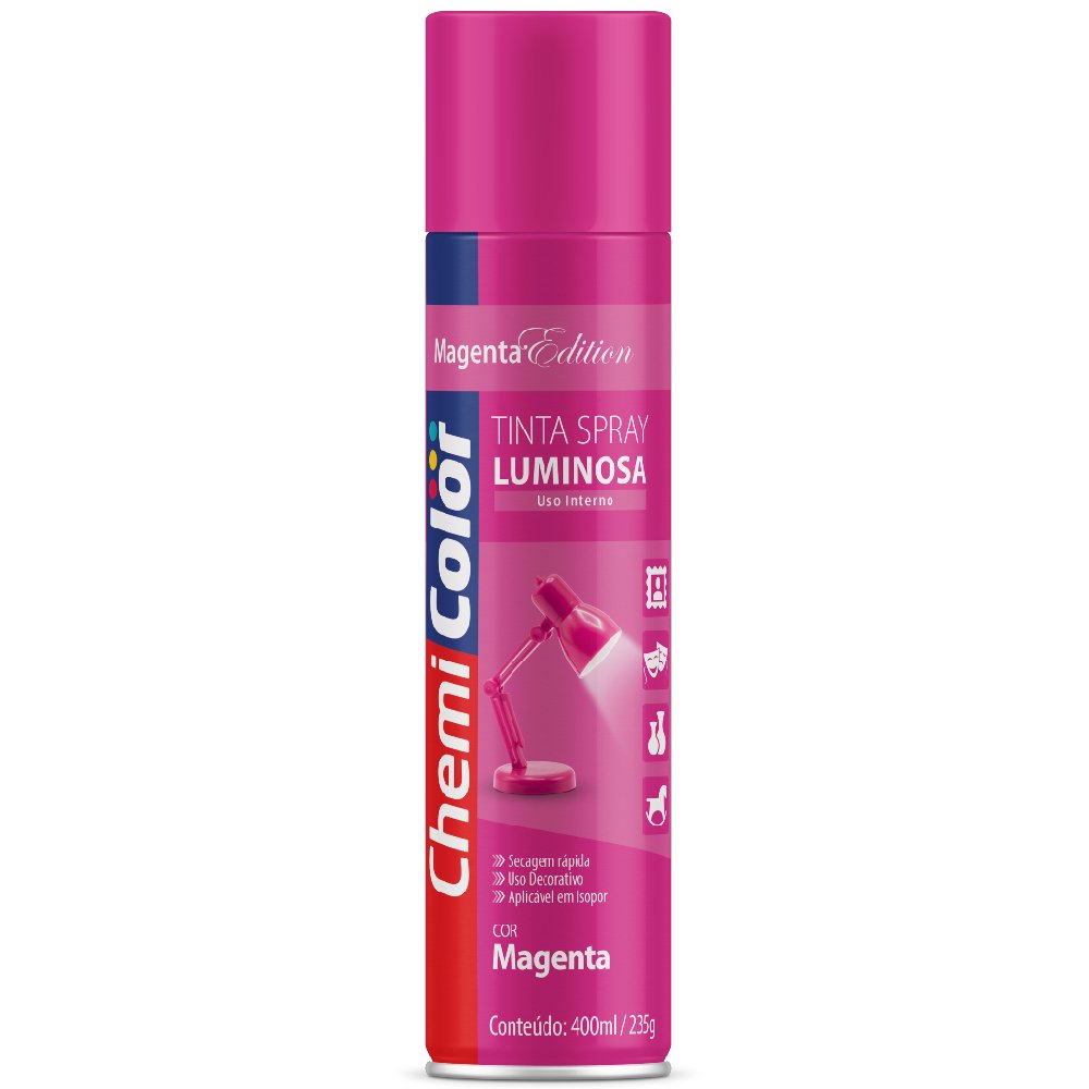 Tinta Spray Luminosa Magenta  400ml  - Imagem zoom