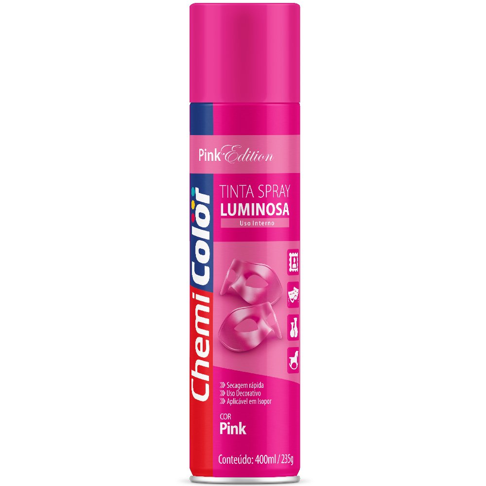 Tinta Spray Luminosa Pink 400ml  - Imagem zoom