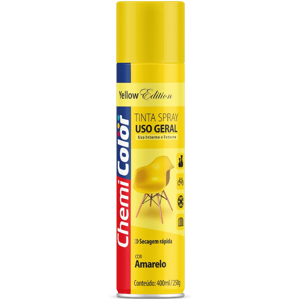 Tinta Spray Amarelo de Uso Geral 400ml-CHEMICOLOR-680091