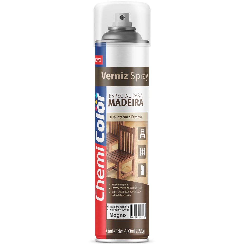 Verniz Mogno em Spray para Madeira 400ml-CHEMICOLOR-680244