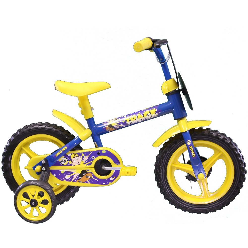 Bicicleta Infantil de Aço Azul e Amarela Aro 12 - Imagem zoom