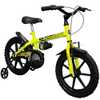Bicicleta Infantil de Aço Amarela Neon Aro 16 com Garrafa  - Imagem 2