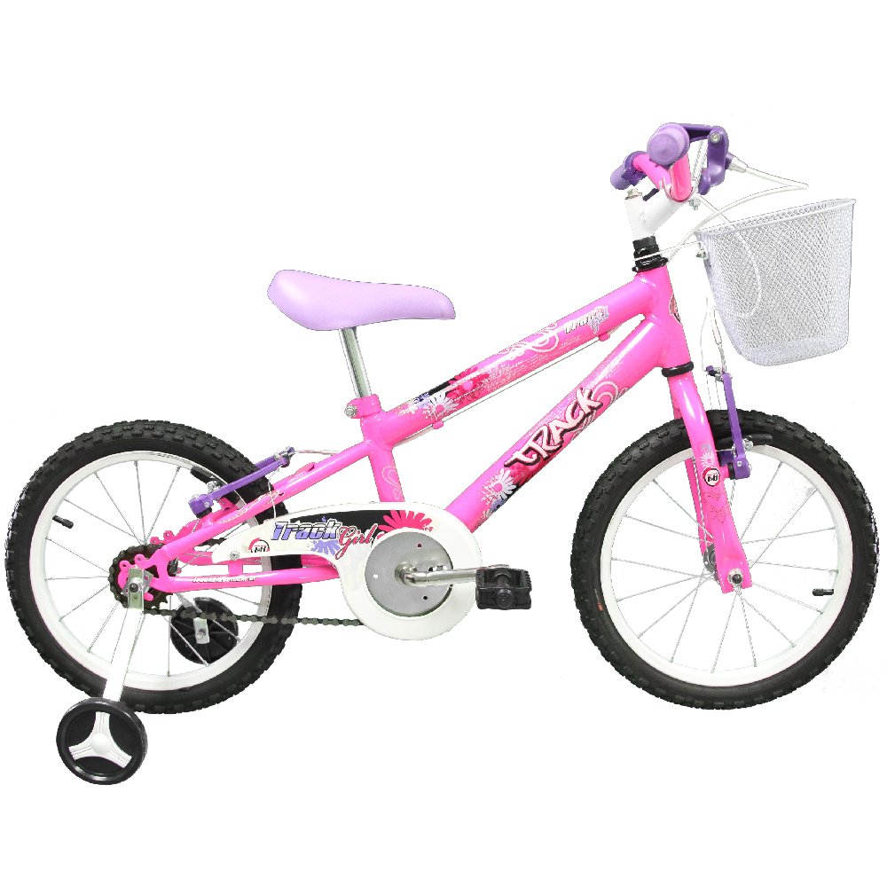 Bicicleta Infantil de Aço Rosa Aro 16 com Rodas de Alumínio -TRACK BIKES-TRACK-GIRL RO
