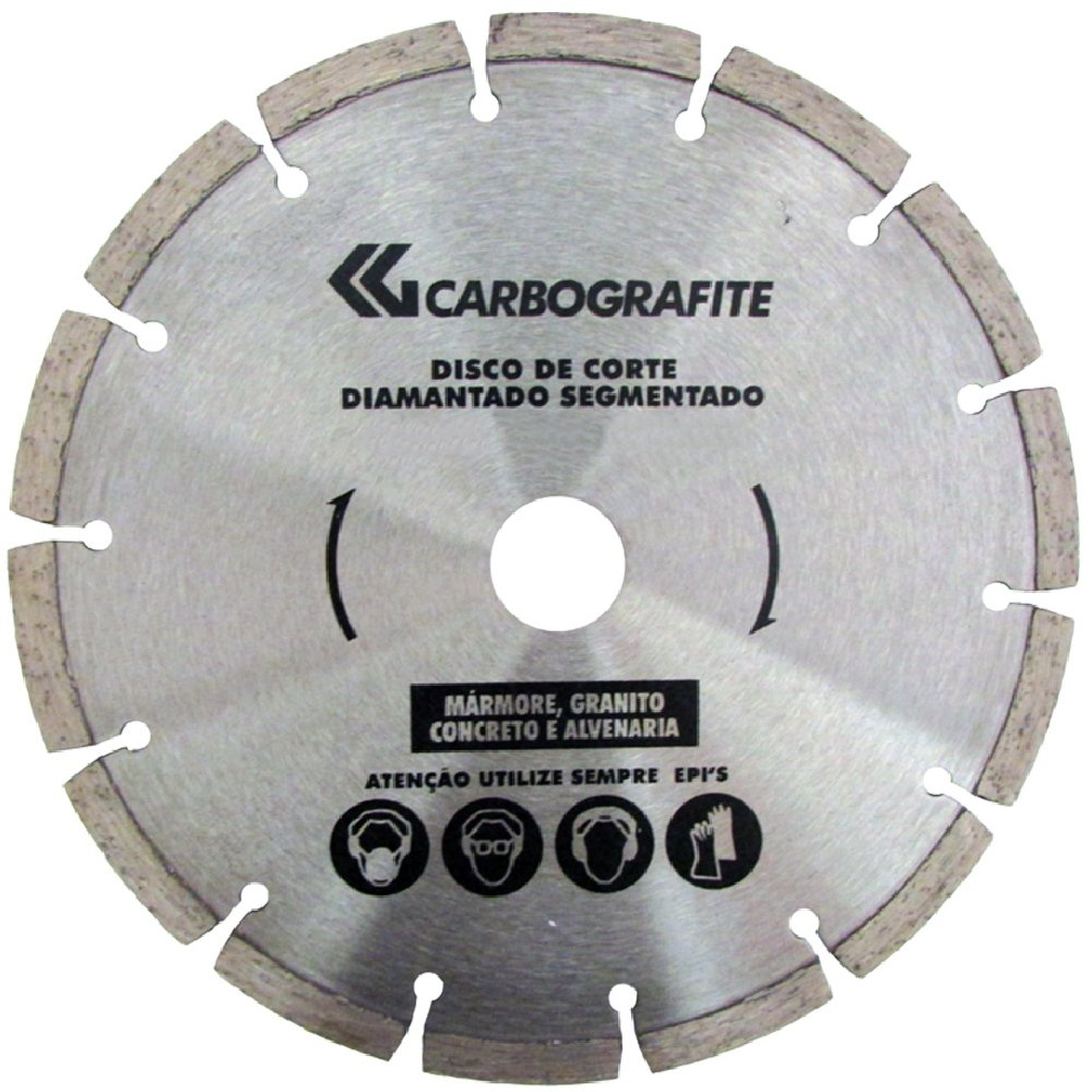 Disco de Corte Diamantado Segmentado 180 x 7 x 22.23mm-CARBOGRAFITE-012557712