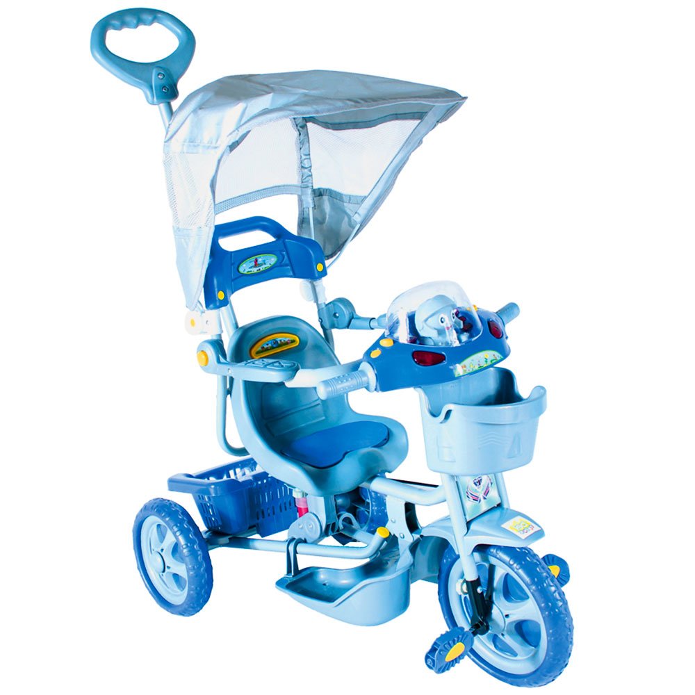 Triciclo Azul com Capota à Bateria tipo AA 1.5V para 25Kg - Imagem zoom