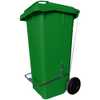 Carrinho Coletor de Lixo Verde 120L com Pedal - Imagem 1