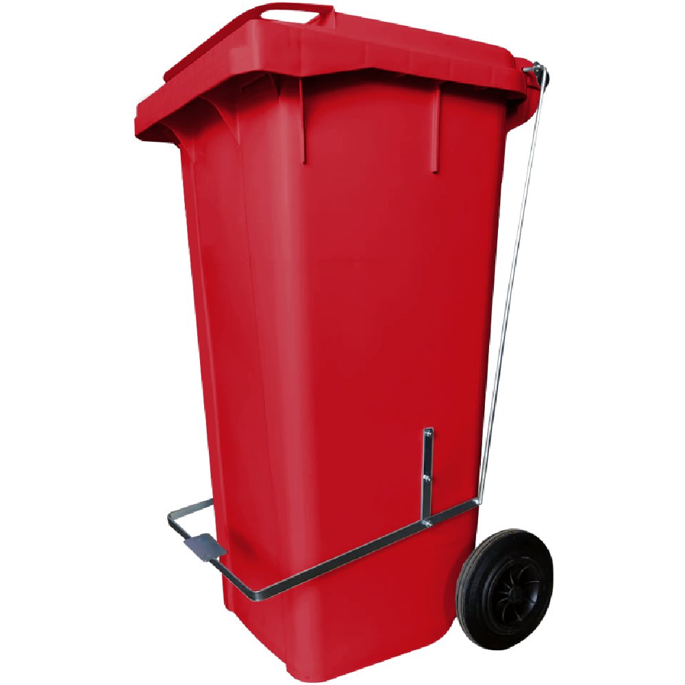 Carrinho Coletor de Lixo Vermelho 120L com Pedal-LAR PLASTICOS-39