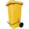 Carrinho Coletor de Lixo Amarelo 120L com Pedal - Imagem 1