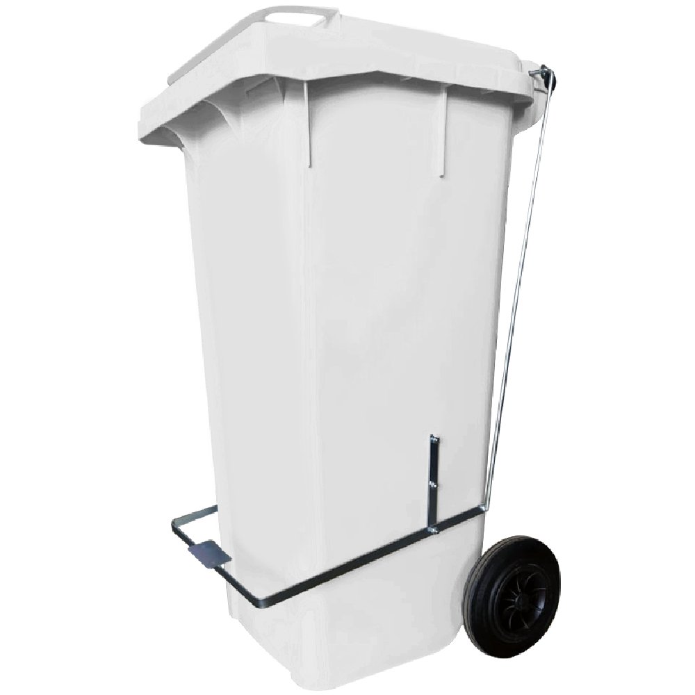 Carrinho Coletor de Lixo Branco 120L com Pedal-LAR PLASTICOS-45 q