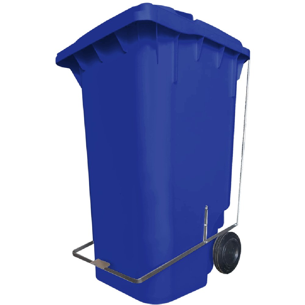 Carrinho Coletor de Lixo Azul 240L com Pedal-LAR PLASTICOS-56