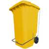 Carrinho Coletor de Lixo Amarelo 240L com Pedal - Imagem 1