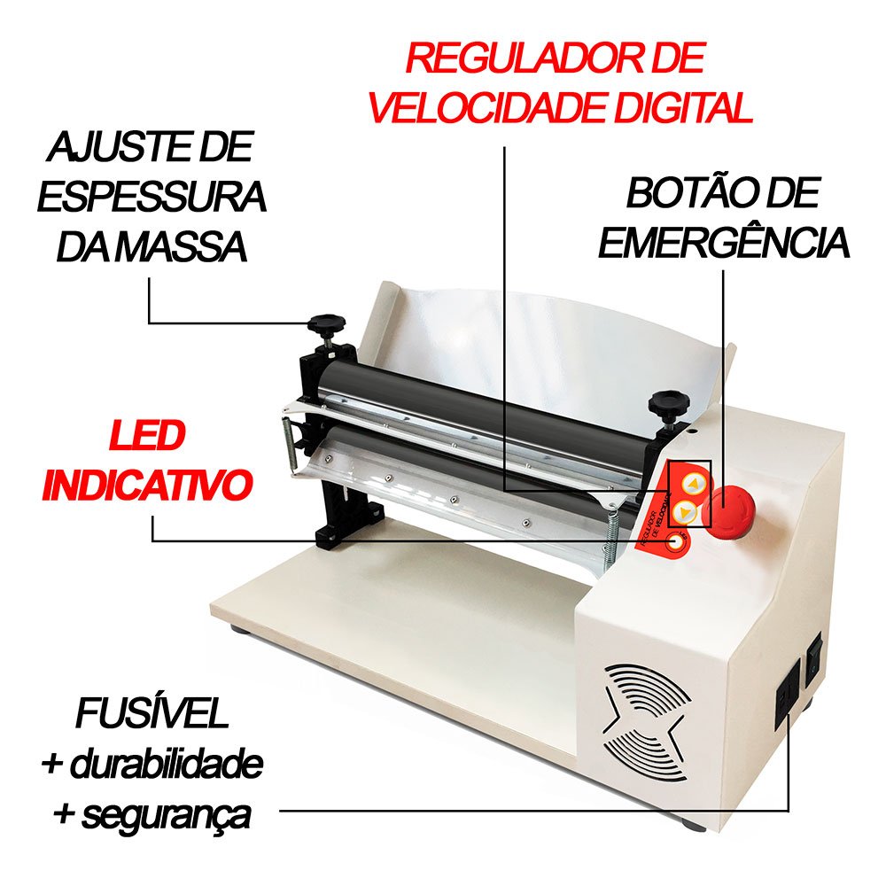 Cilindro Laminador Elétrico Cromado 1/3CV 400x57mm Bivolt - Imagem