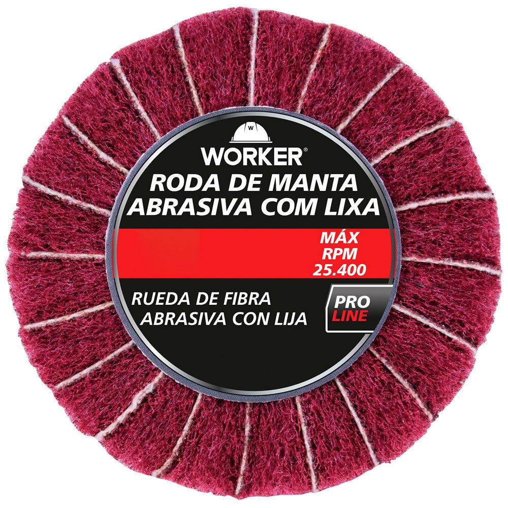 Roda de Manta Abrasiva Média Grão 120 25 X 25mm com Lixa - Imagem zoom