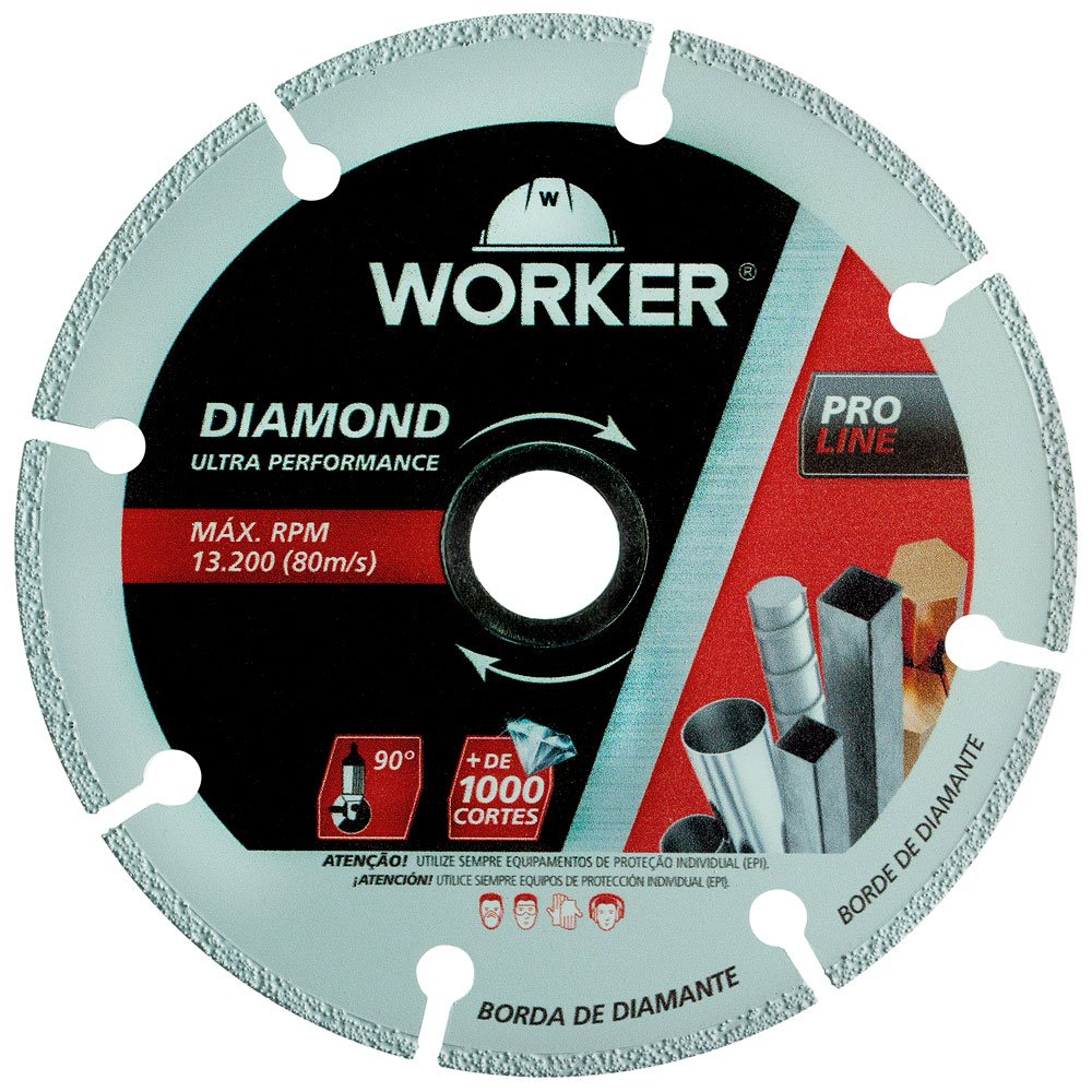Disco Diamantado para Corte de Metais 4.1/2 X 7/8 Pol.-WORKER-942030