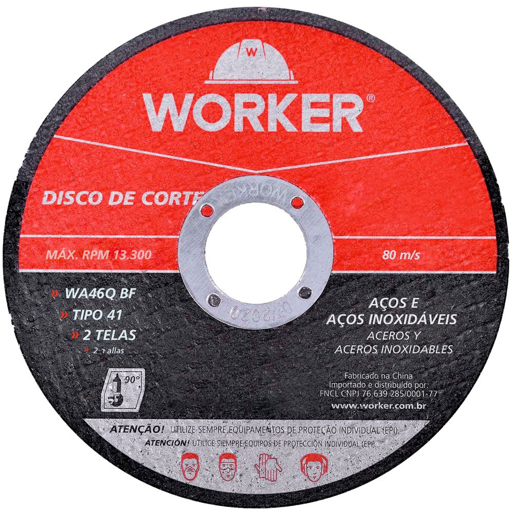 Disco de Corte Aço Inox 13300Rpm-WORKER-486558