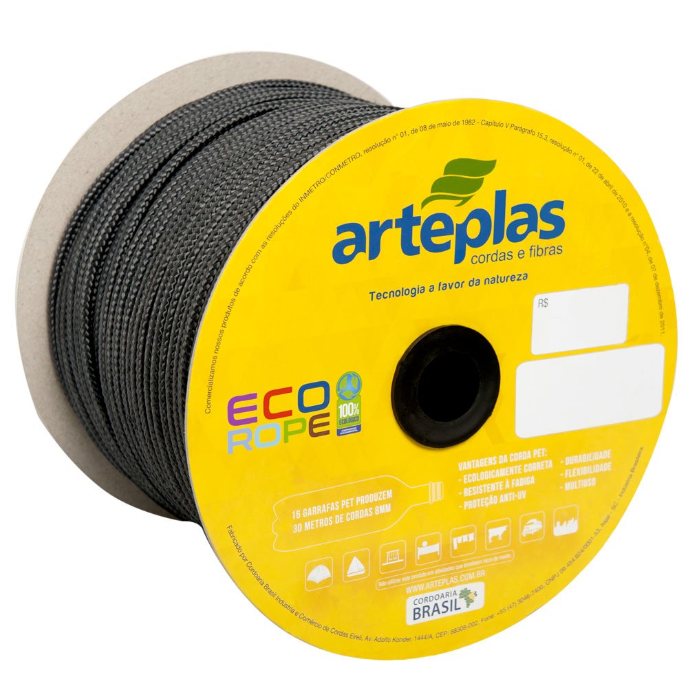 Corda Eco Rope Preta 10mm 165M  - Imagem zoom