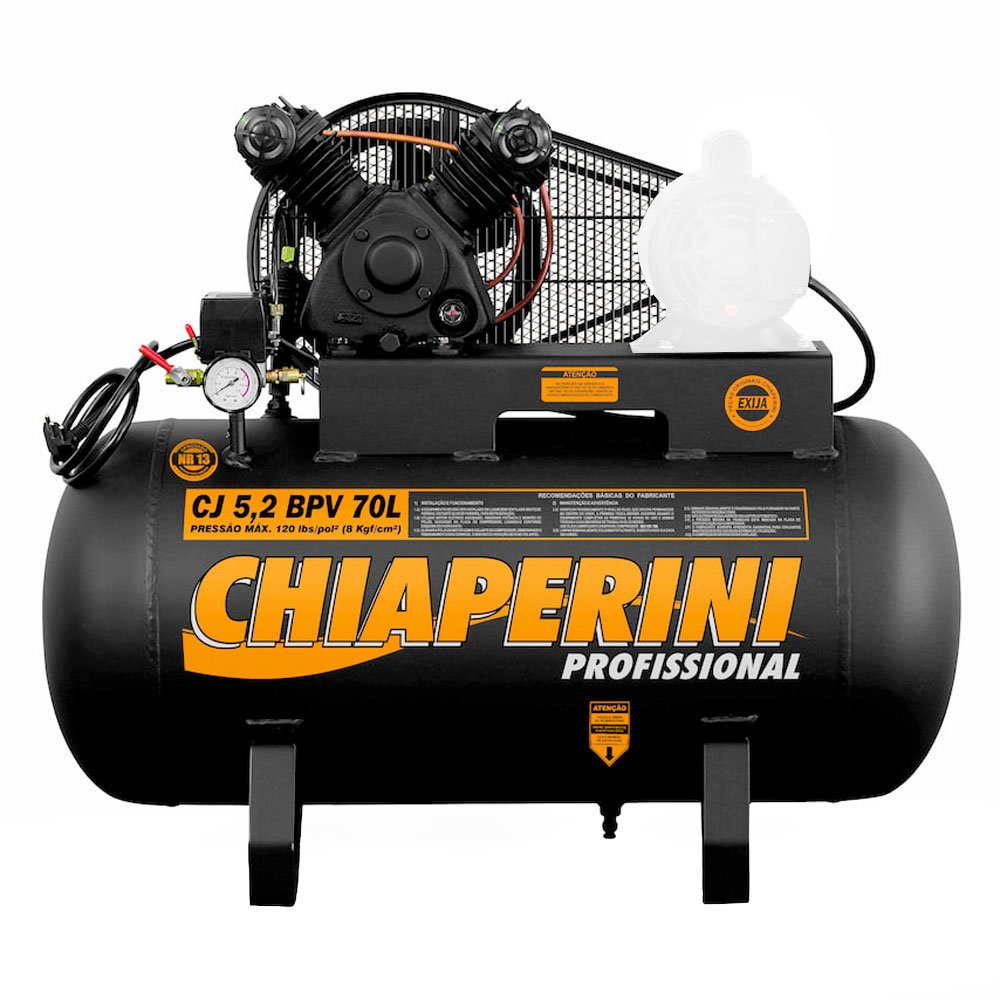 Compressor de Ar CJ 5.2 BPV Baixa Pressão 5.2PCM 70 Litros Sem Motor-CHIAPERINI-607