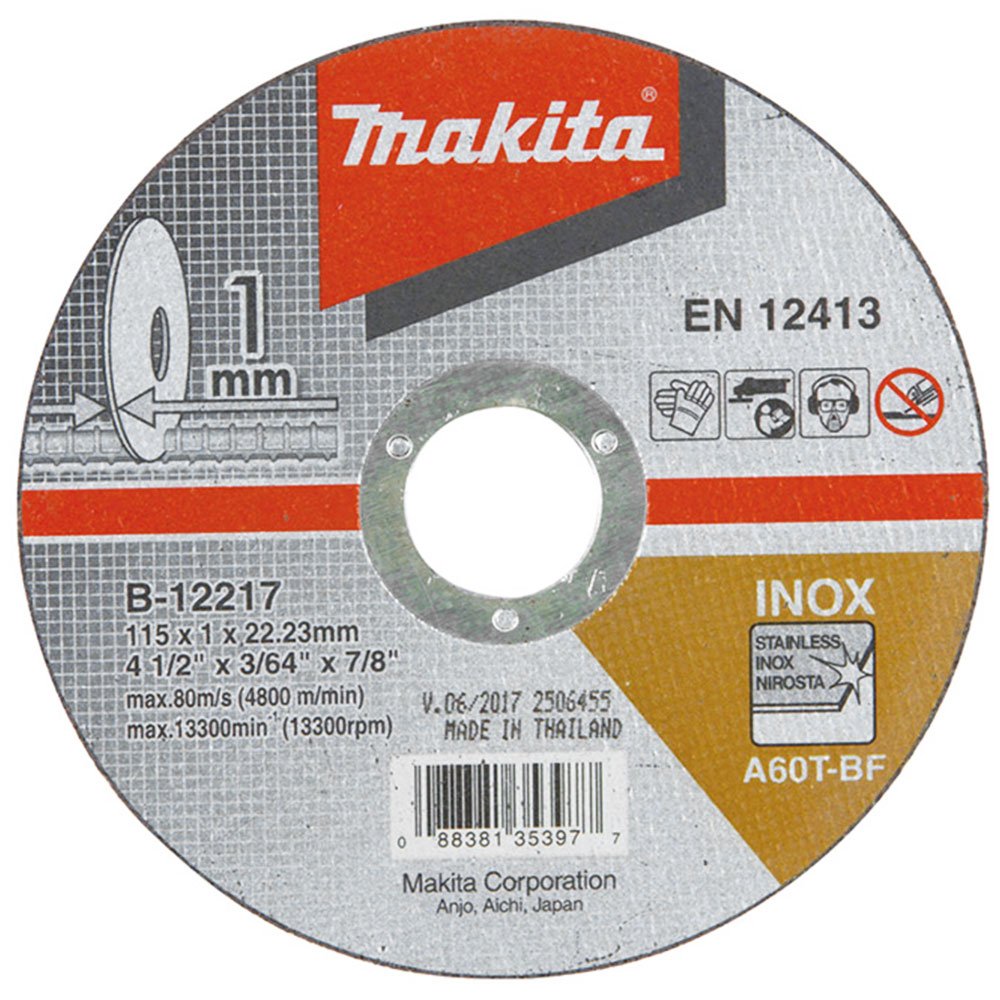 Disco Abrasivo de Corte 115 x 1 x 22,3mm com 10 Unidades -MAKITA-B-12217-10