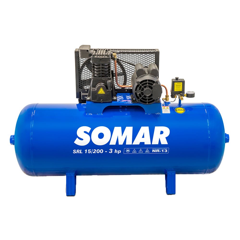 Compressor Ar SRL 15 Pés 200 Litros IP21 2CV Trifásico 220/380V - Imagem zoom