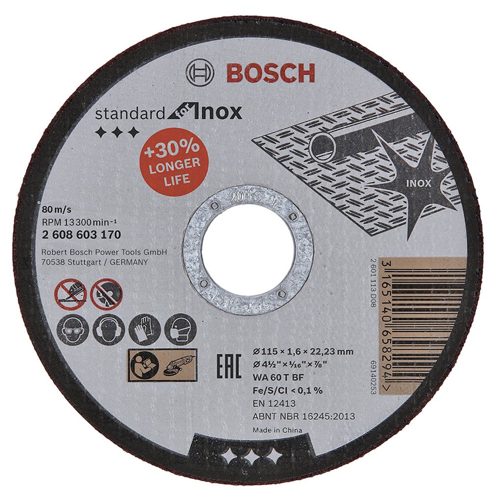 Disco de Corte Standard Reto para Inox/Metal 115 x 1,6mm - Imagem zoom