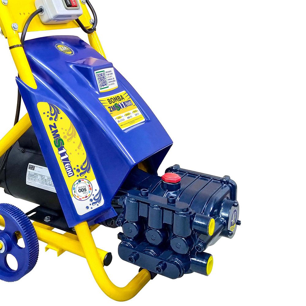 Lavadora Média Pressão ZM-S11600 11L/min 600PSI 1,5CV Monofásico  com Carrinho e Mangueira - Imagem