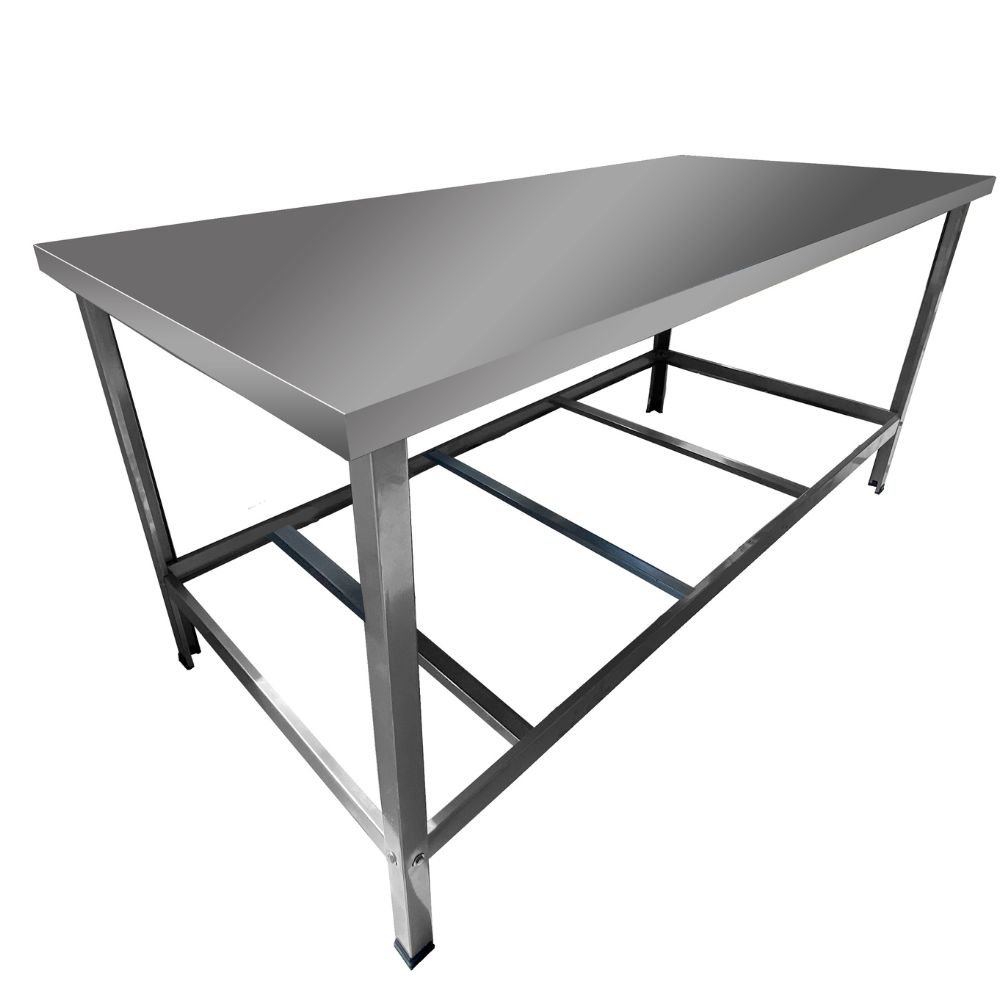 Mesa de Serviço Slim MSIS-19 55 x 130cm em Aço com 3 Travessas - Imagem zoom