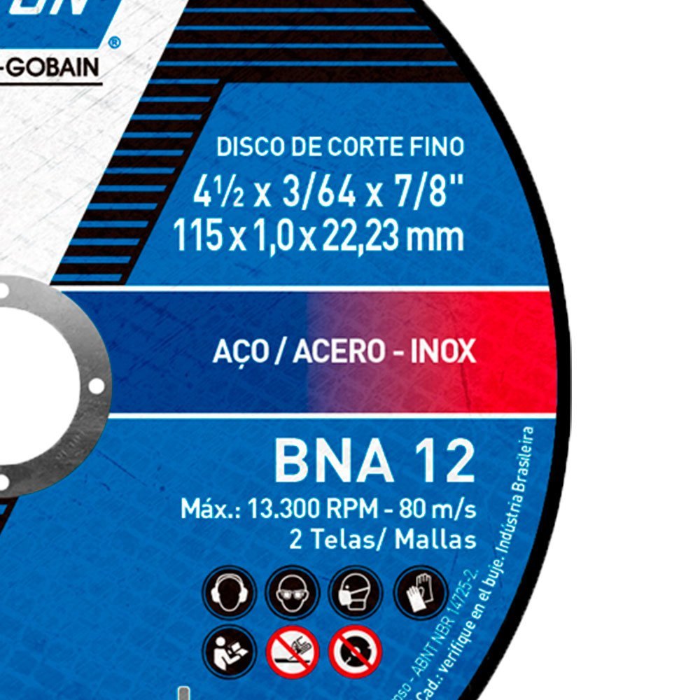 110 x Discos de Corte BNA 12 115x1,0x22,23mm - Imagem