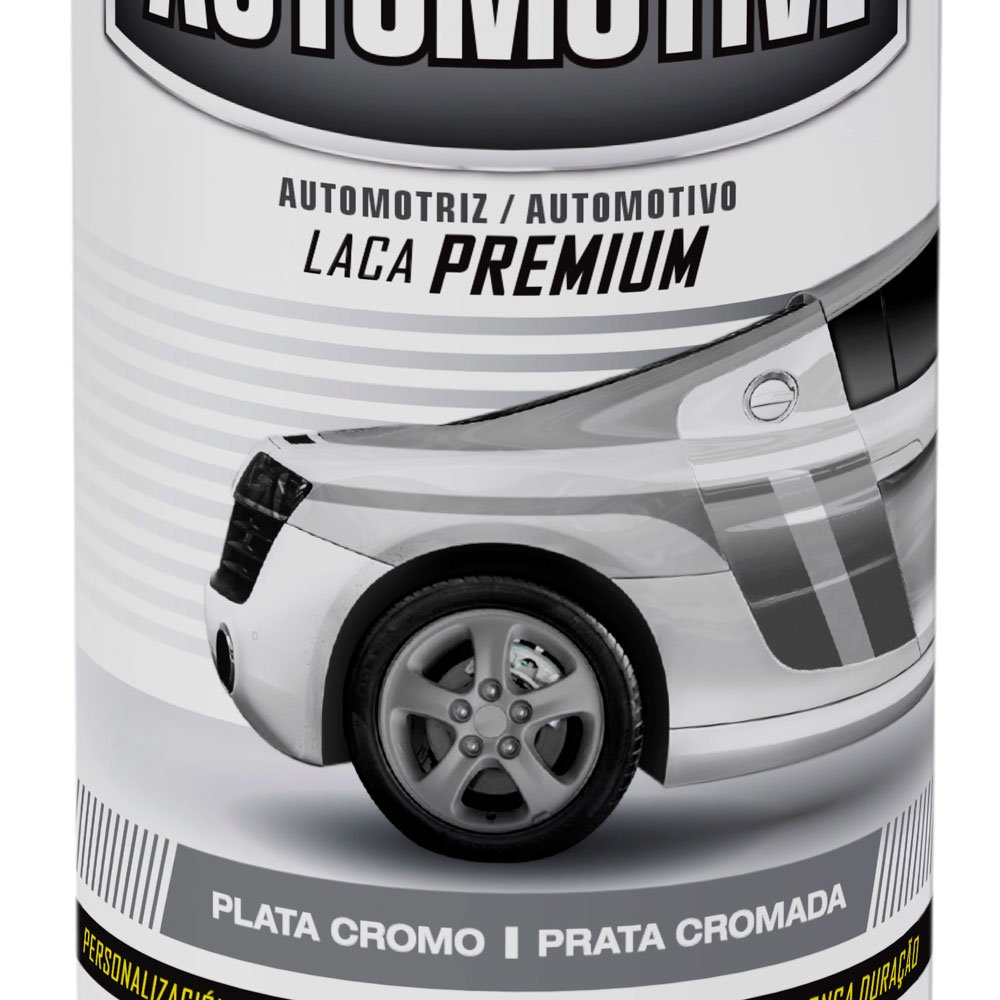 Tinta Spray Automotive Laca Premium Prata Cromada 405ml - Imagem